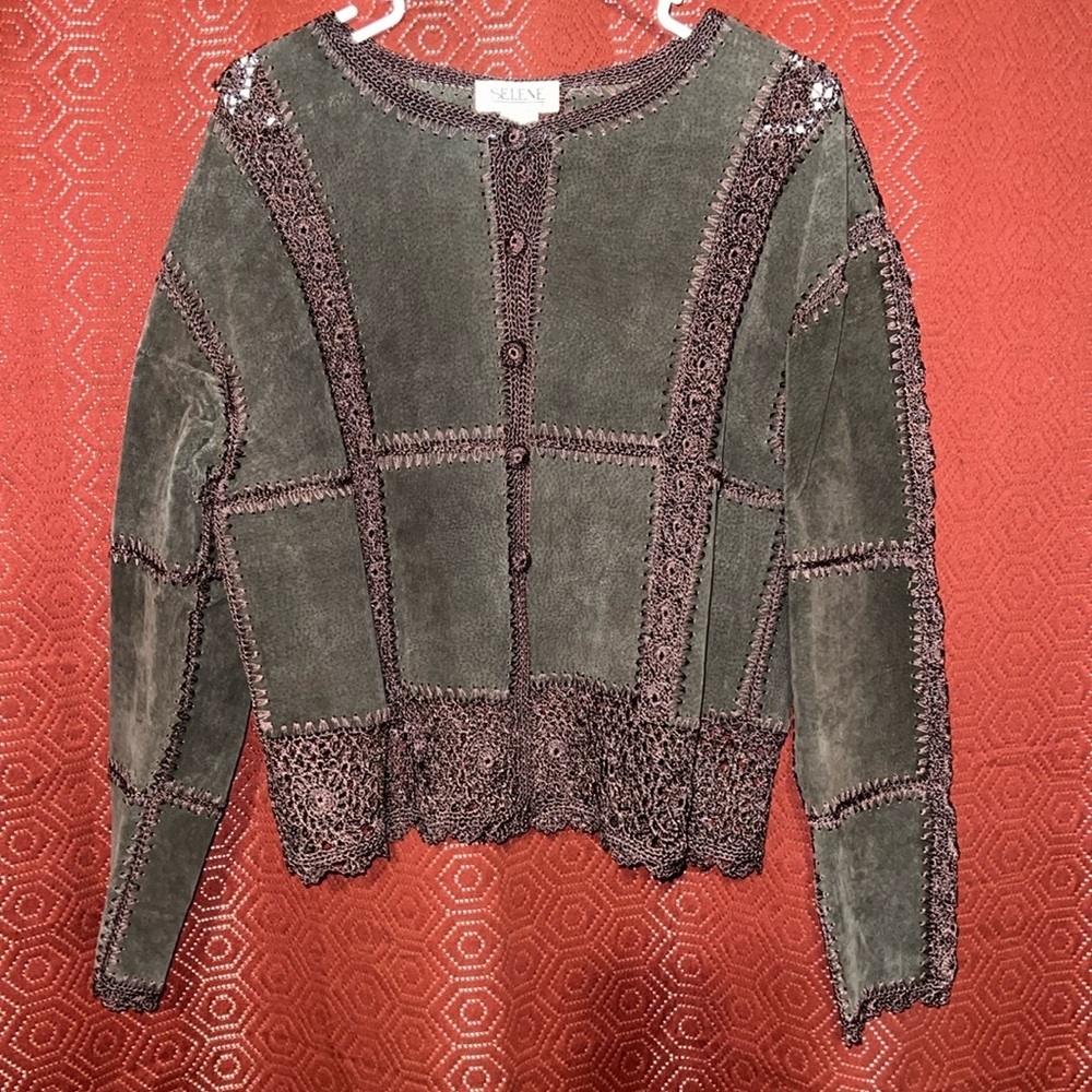 Selene Sport Brown Leather Dressy Blazer Large